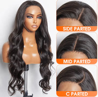 13 x 6 glue-less 3D cap pre-bleached body wave transparent lace front wig 150% density Majestic Blendz