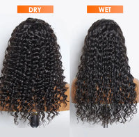 Glue-less 3-D cap pre-bleach deep wave 13 x 4 transparent lace front wig 150% density - Majestic Blendz