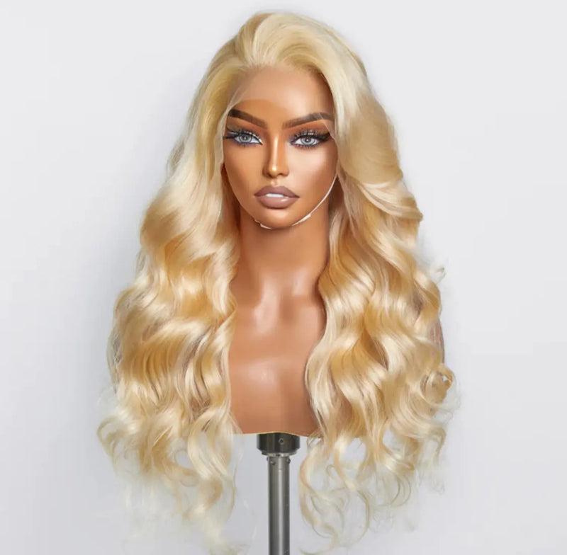 16–30 inch pre-plugged 13“ x 4“ #613 body wave lace frontal wigs 150% density – 100% human hair Majestic Blendz