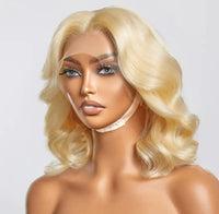 #613 13 x 4 pre-plucked lace front body wave bob wig 150% density Majestic Blendz