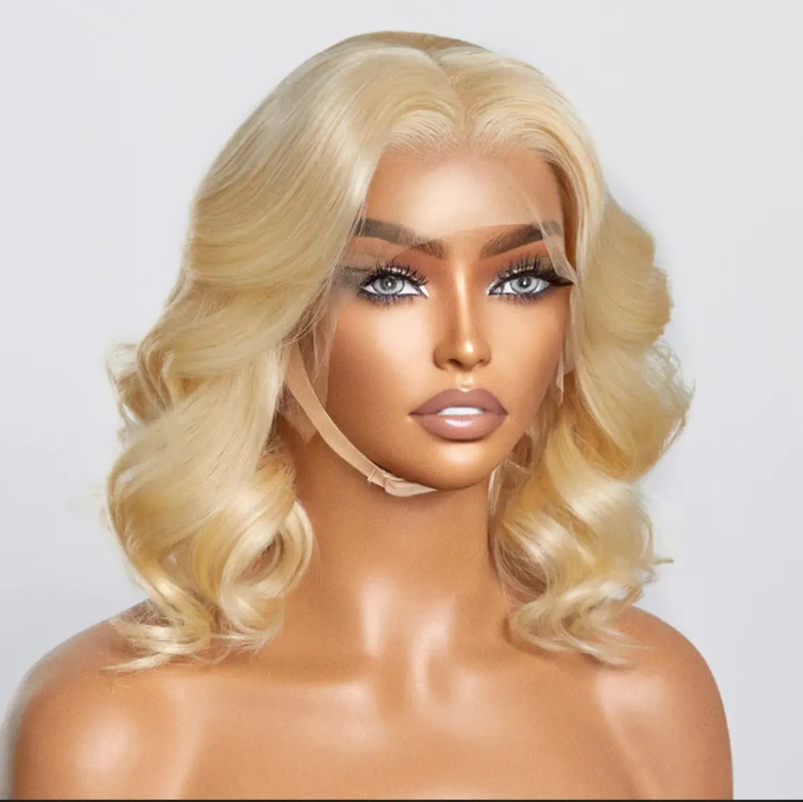 #613 13 x 4 pre-plucked lace front body wave bob wig 150% density Majestic Blendz