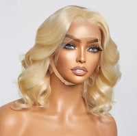 #613 13 x 4 pre-plucked lace front body wave bob wig 150% density Majestic Blendz